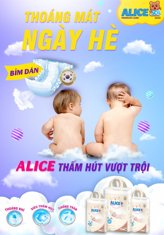 CHỌN BỈM PHÙ HỢP NGÀY HÈ CHO BÉ 1 Bỉm Alice